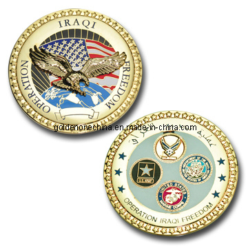 Moneda del ejército de onda chapado en oro de los EEUU personalizada