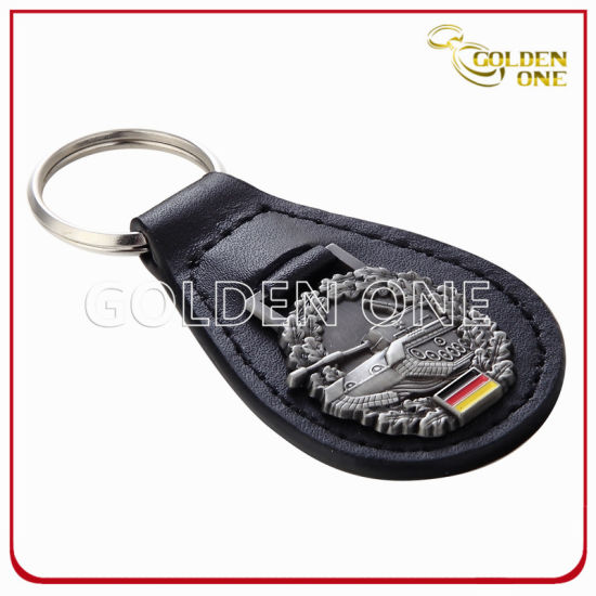Diseño especial Promoción Forma Oval Tenedor de cuero.
