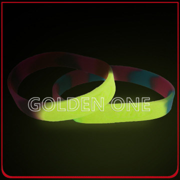 Moda personalizada luminosa colorido impreso logo pulsera de silicona