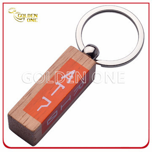 Llavero de madera impreso de la pantalla de la serigrafía al color personalizado