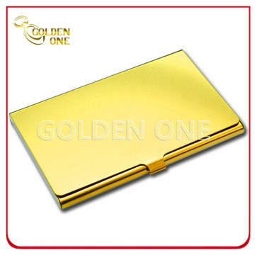 Tenedor de tarjeta de acero inoxidable impreso de oro brillante de encargo