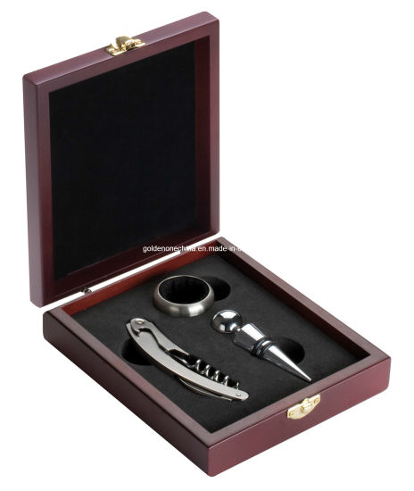 Conjunto de regalos de accesorios de vino de lujo con paquete de caja de madera (WS01)