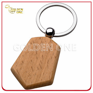 Diseño creativo de buena calidad Shield Forma de madera llavero de madera