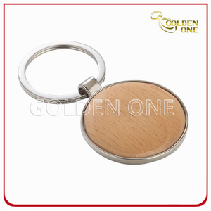 Diseño personalizado Buen proceso Forma redonda Llavero de madera