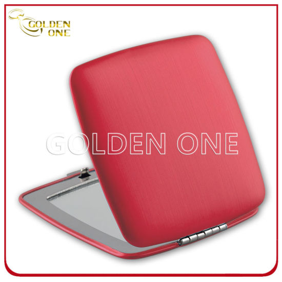 Regalo personalizado impreso y epoxi logo redondo Metal Cosmetic Mirror