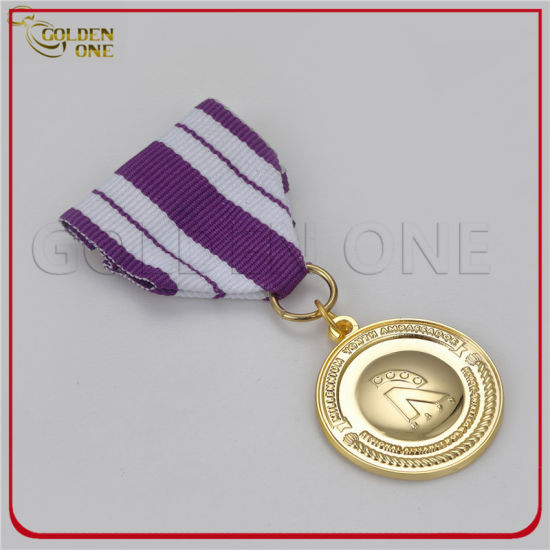 Custom 3D Aleación de zinc Aleación Metal Guerra Militar Ejército Deporte Premio Antiguo Plating Medal con cinta para regalo de souvenir