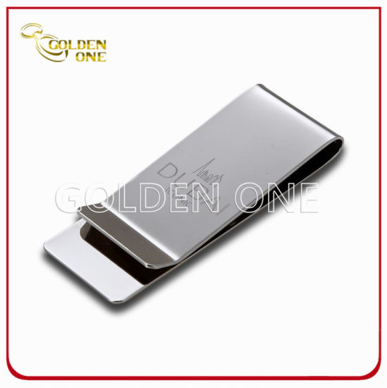Regalo de promoción grabado en blanco acero inoxidable clip de dinero
