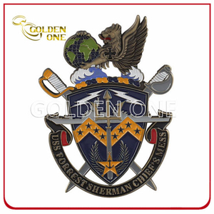 Moneda de desafío de metal recortada de esmalte suave con símbolo militar personalizado