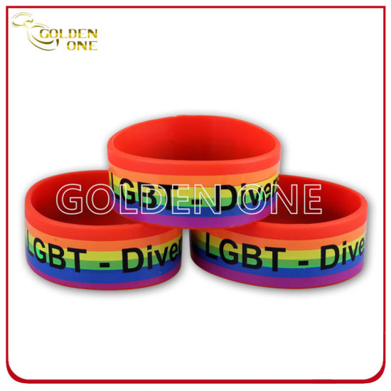 Blazing con pantalla de seda de color pulsera de goma impresa
