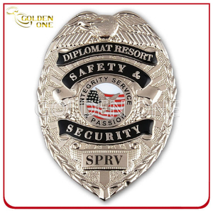 Personalizado Souvenir Detective Detective Oficial Sheriff Seguridad Seguridad Policía Militar Esmalte Pin Badge