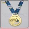Medalla de plata antigua de color transparente de evento de triatlón personalizado