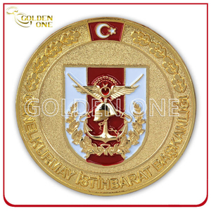 Moneda militar del ejército militar de chapado en oro y arena