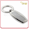 Llavero de metal grabable con acabado cepillado en blanco de diseño personalizado