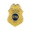Insignia de seguridad de metal chapado en oro estampado de latón personalizado