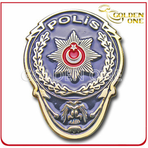 Insignia personalizada de la policía de metal de relleno de color personalizado